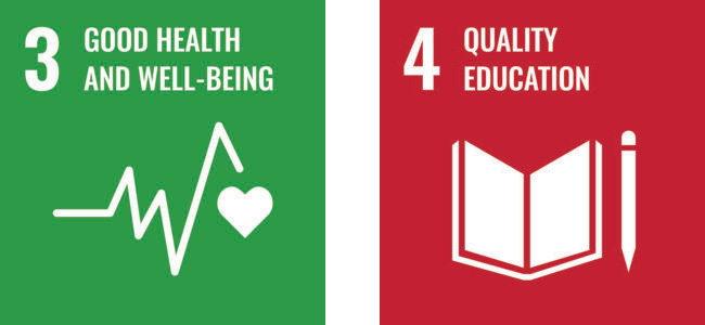 3 Good Health and Wellbeing, 4 Quality Education