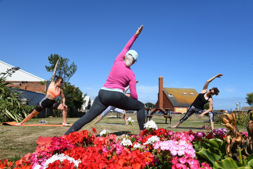 Yoga at Withernsea Beach