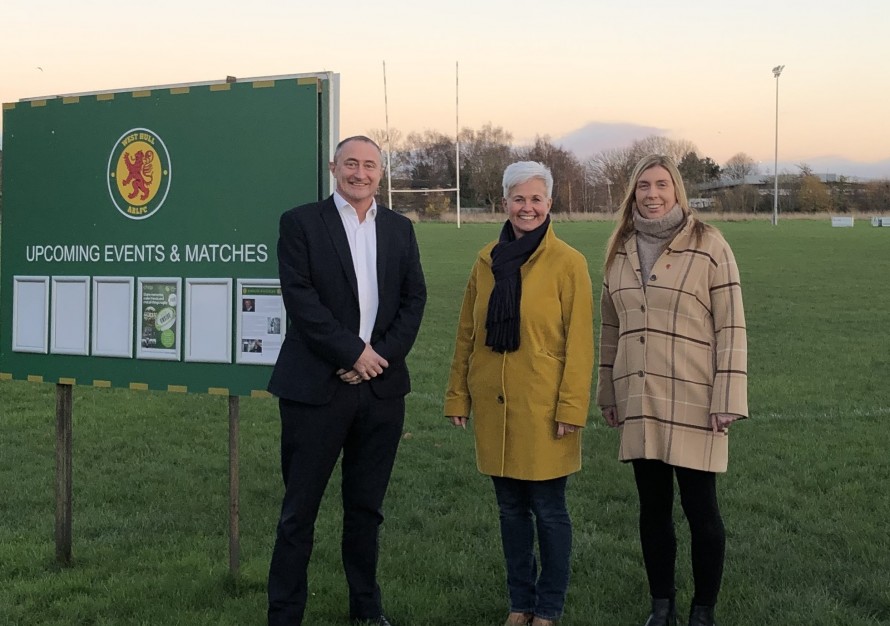 Anji Gardiner, West Hull Rugby League Club; Adrian Hunter, Chair of the 360 Grassroots Foundation; Nicola Massingham, Head of Development at Active Humber